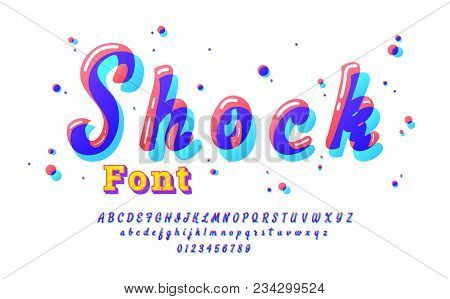 Stylish Stylized Alphabet With Distortion Effect. Isolated Colorful Letters With Interference On Whi