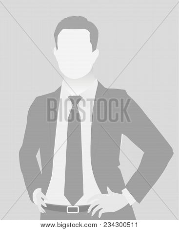 Default Placeholder Businessman Half-length Portrait Photo Avatar. Man Gray Color