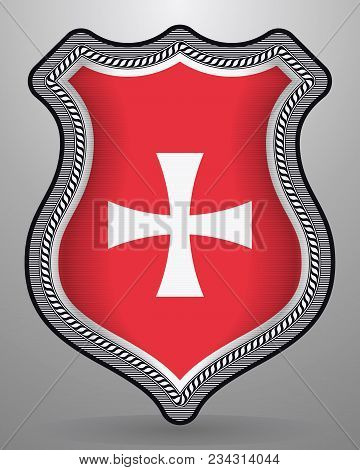 Historical Montenegrin Flag. Vector Badge And Icon