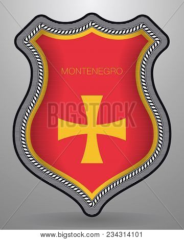 Historical Montenegrin Flag. Vector Badge And Icon