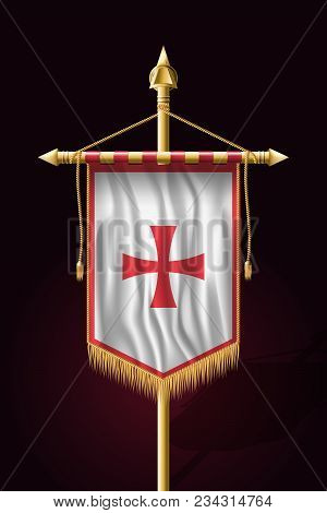 Historical Montenegrin Flag. Festive Vertical Banner. Wall Hangings