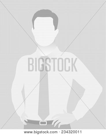 Default Placeholder Businessman Half-length Portrait Photo Avatar. Man Gray Color