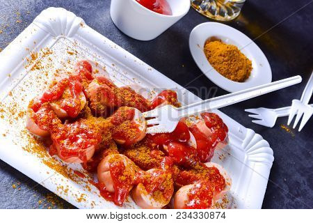 A Fresh And Tasty Curry Bockwurst With Beer
