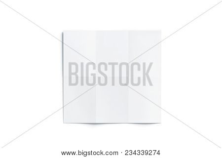 Blank White Chart Booklet Mockup, Opened, 3d Rendering. Blank White Folded Brochure Mockup, Isolated