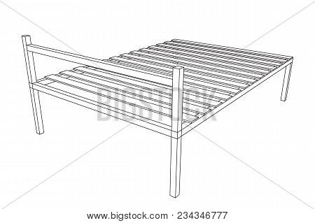 Base Orthopedic Bed Wireframe Low Poly Mesh Vector Illustration.