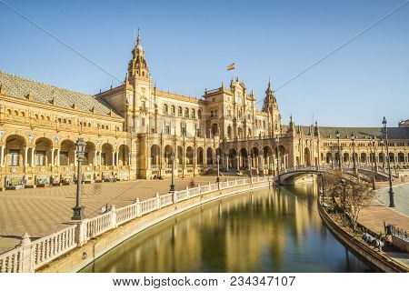 Spain Square Or Plaza De Espana, Seville, Andalusia, Spain