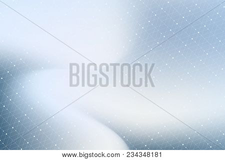 Geometric Graphic Background With Connected Lines And Dots. Scientific Cybernetic Particle Compounds