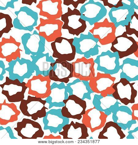 Abstract Pattern With Colorful Elements. Vector Seamless Pattern For Surface Design, Fabric, Wrappin