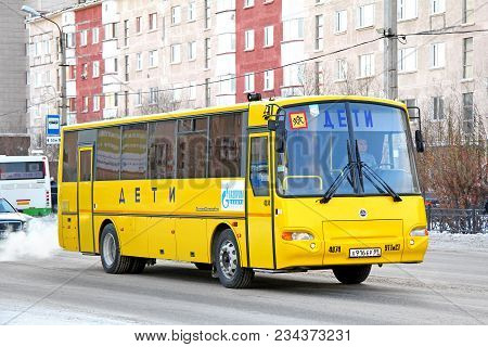 Novyy Urengoy, Russia - October 22, 2012: School Bus Kavz 4238 Avrora In The City Street.