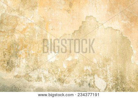 Old Vintage Grungy Plaster Beige Painted Wall Texture Background