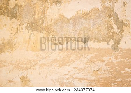 Old Vintage Grungy Plaster Beige Painted Wall Texture Background