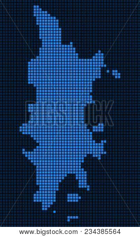 Dot Phuket Map. Vector Composition Of Phuket Map Combined Of Square Items. Vector Geographic Dotted 