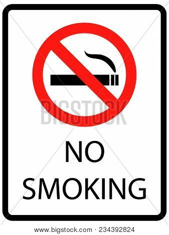 No Smoking Cigarettes Sign. Vector Illustration Eps