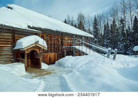 Russian Traditional Wooden Peasant House