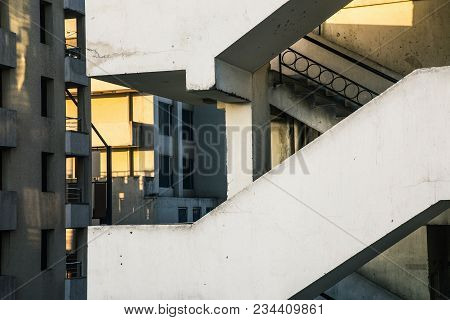 Abstract Parts Of Multi-storey Buildings. Morning In The City. India. Jaipur