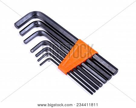 Set Of Hex Keys (allen Keys) Isolated Over White Background