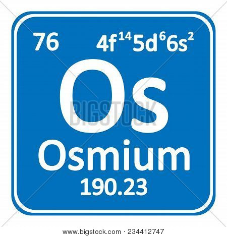Periodic Table Element Osmium Icon On White Background. Vector Illustration.