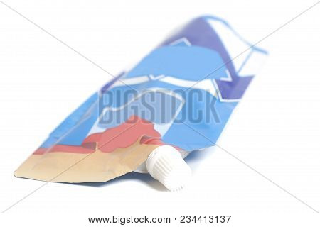 Blue Packaging Condenced Milk On White Background
