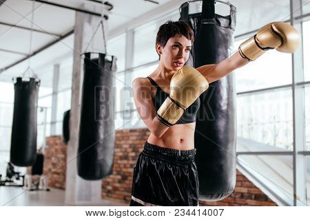 Powerful Female With Strong Fists Striking Severe Blow. Fist Tight. Masculine Ocupation. Being Good 