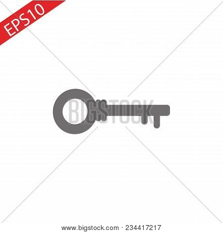 Key Icon In Trendy Flat Style Isolated On Background. Key Icon Page Symbol For Your Web Site Design 