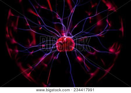 Plasma Ball Lamp Energy, Sphere Concept For Power, Electricity, Science And Physics