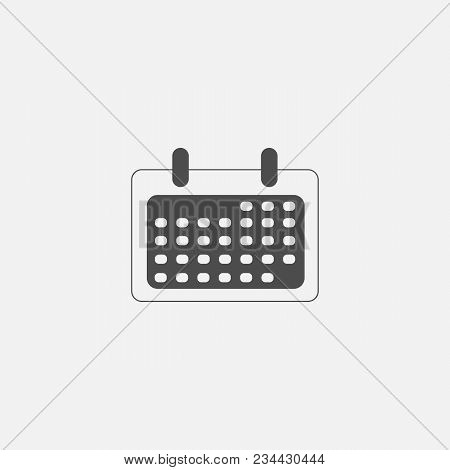 Calendar Symbol Icon For Web In Trendy Flat Style Isolated On Grey Background