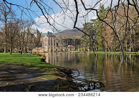 Vizille, France, March 31, 2018 : Chateau De Vizille Is One Of The Most Prestigious Castles Of The D