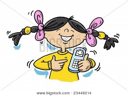 Dívka s mobilním telefonem