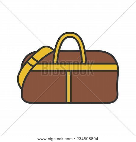 Sports Bag Color Icon. Duffel Handbag. Isolated Vector Illustration