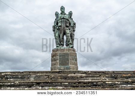 Spean Bridge , Scotland - May 31 2017:: A Memorial Dedicated To The Men Of The British Commando Forc