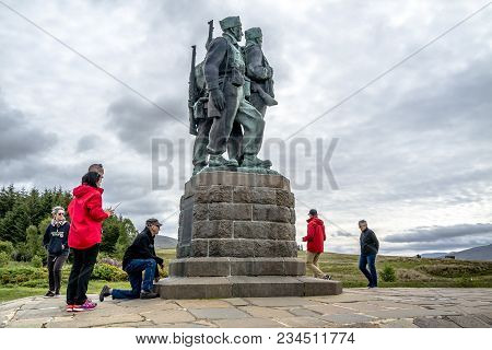 Spean Bridge , Scotland - May 31 2017:: A Memorial Dedicated To The Men Of The British Commando Forc