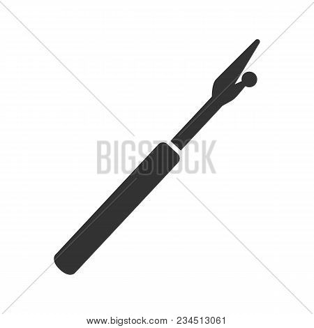 Sewing Seam Ripper Glyph Icon. Silhouette Symbol. Negative Space. Stitch Unpicking Tool. Vector Isol