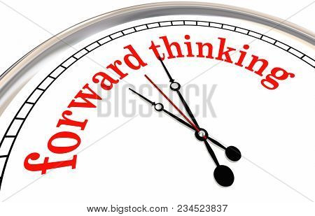 Forward Thinking Clock Ahead of Time Planning 3d Illustration