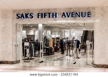 Indianapolis - Circa April 2018: Saks Fifth Avenue Mall Location. Saks Is A Luxury Department Store 