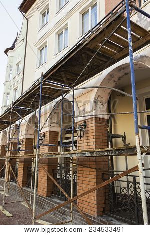 The Old Building During Its Restoration And Recovery, Close Up