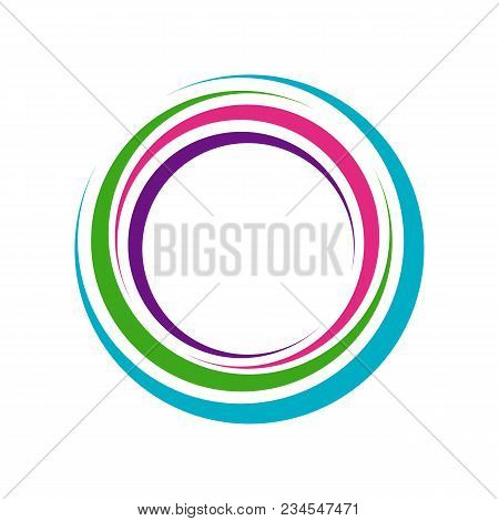 Colorful Zen Hole Circle Vector Symbol Graphic Logo Design