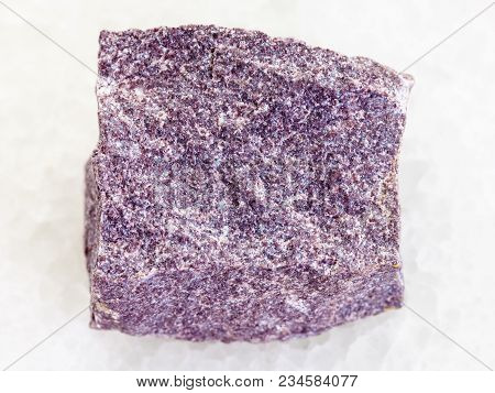 Macro Shooting Of Natural Mineral Rock Specimen - Rough Alunite Stone On White Marble Background Fro