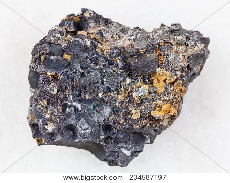 Macro Shooting Of Natural Mineral Rock Specimen - Pisolite Stone From Magnetite And Hematite Ore On 