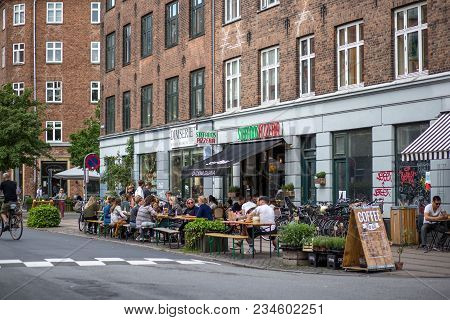 June 10, 2017 - Copenhagen, Denmark: People On Stefansgade In Norrebro District Enjoying A Summer Da