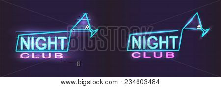 Vector Neon Light Love. Neon Inscription Love Connected To The Electric Outlet