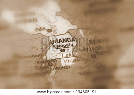 Uganda, Officially The Republic Of Uganda  (sepia Selective Focus).