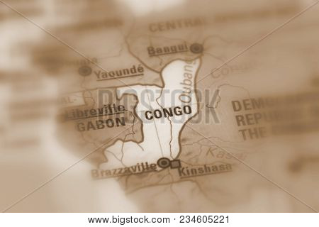 Republic Of The Congo, Lso Known As Congo-brazzaville Or The Congo Republic (sepia Selective Focus).