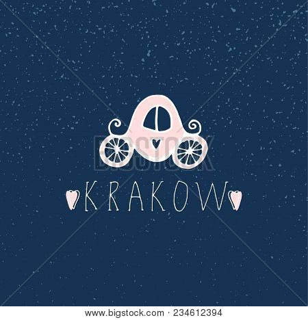 Krakow Hand Drawn Cartoon Illustration. Travel Concept