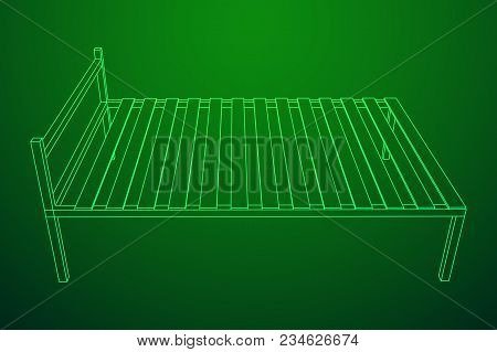 Base Orthopedic Bed Wireframe Low Poly Mesh Vector Illustration.