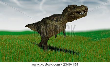 Tyrannosaurus i græs