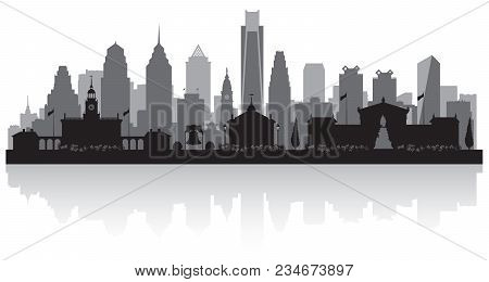 Philadelphia Pennsylvania City Skyline Silhouette