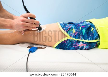 Physiotherapist Performs Treatment With Tecar Therapy In Spa