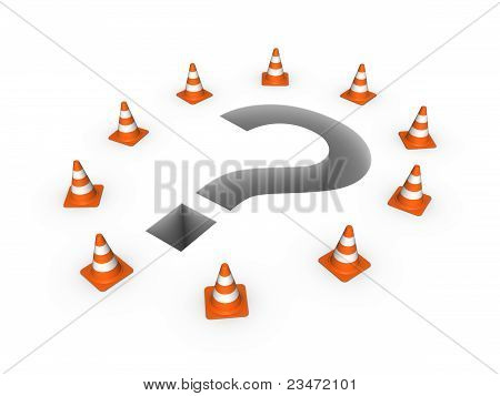 马克坑的问题。在白色背景上孤立