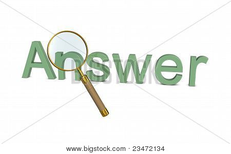 寻找答案。在白色背景上的 3D 图
