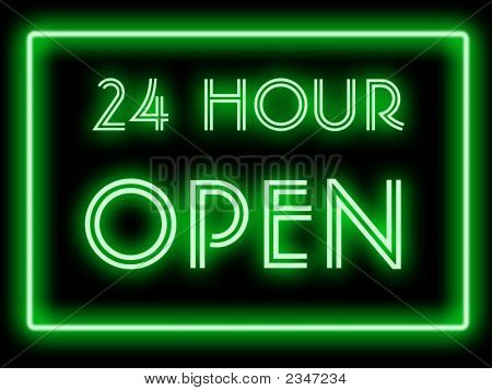 Neon ouvert 24 heures sur 24